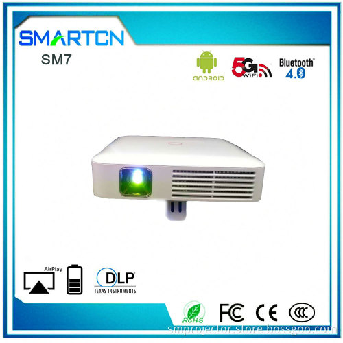 China 300 inch short throw 1080P smart handle projector built in wifi bluetooth for cellphone use